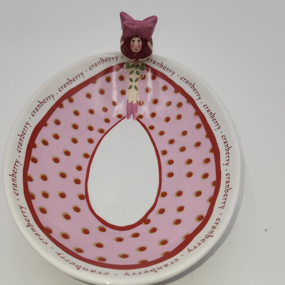 Department 56 Patience Brewster Krinkles CRANBERRY BOWL anthromorphic trinket